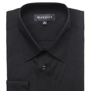 XL Marquis Signature Black Long Sleeve Dress Shirt 17.5 36/37